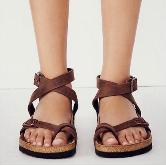 NWT Birkenstock Yara Habana brown leather Women’s size 38 US 7-7.5 sandals - Picture 2 of 7